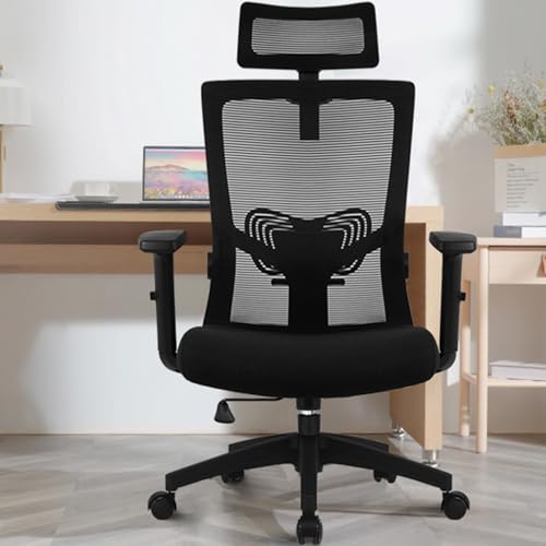 Daccormax Chaise Bureau Ergonomique Soutien Lombaire Réglable pour Bureau - Noir