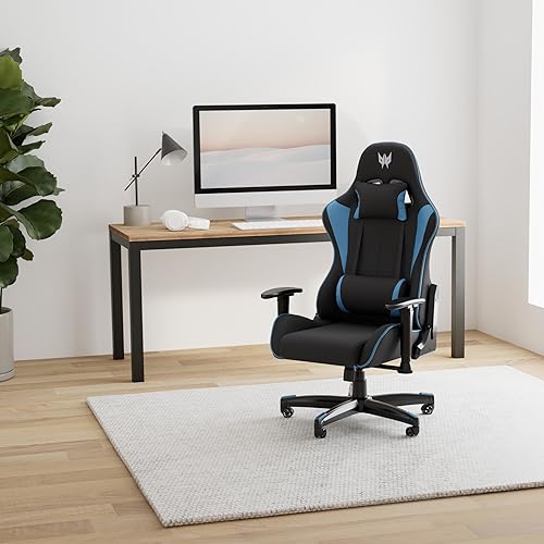 Predator Chair Rift Lite - Chaise Gaming - Noir/Bleu | Appui-Tête Amovible & Accoudoirs Réglables | Mouvement de Dossier